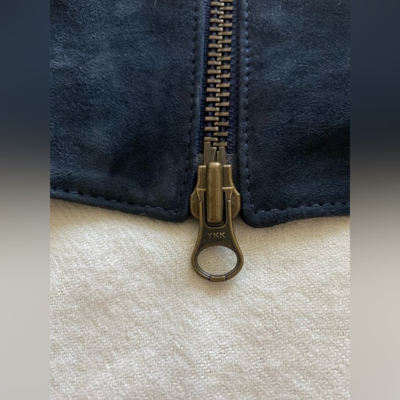 Ami Alexandre Mattiussi Blue And Brown Suede Bomber Jacket Men’s M/L - Picture 6 of 15